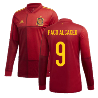 2020-2021 Spain Home Adidas Long Sleeve Shirt (PACO ALCACER 9)
