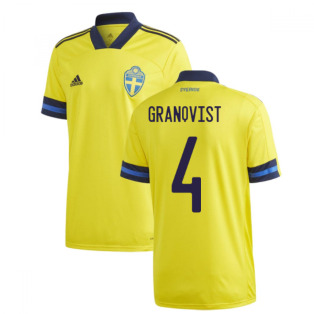2020-2021 Sweden Home Adidas Football Shirt (GRANQVIST 4)