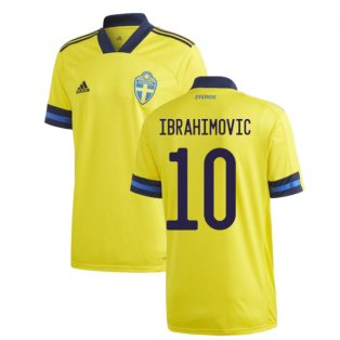 2020-2021 Sweden Home Adidas Football Shirt (IBRAHIMOVIC 10)