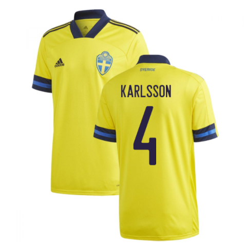 2020-2021 Sweden Home Adidas Football Shirt (KARLSSON 4)