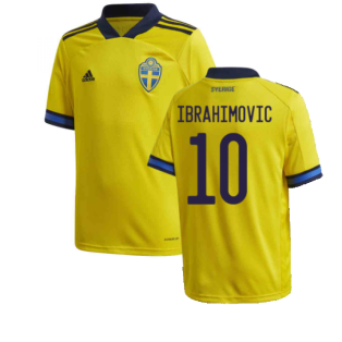 2020-2021 Sweden Home Adidas Football Shirt (Kids) (IBRAHIMOVIC 10)