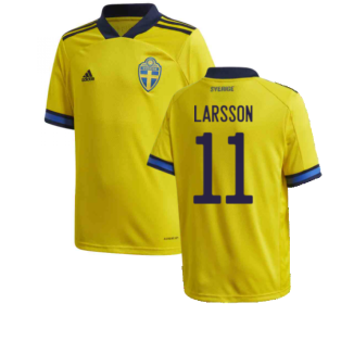 2020-2021 Sweden Home Adidas Football Shirt (Kids) (LARSSON 11)