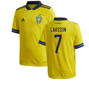 2020-2021 Sweden Home Adidas Football Shirt (Kids) (LARSSON 7)