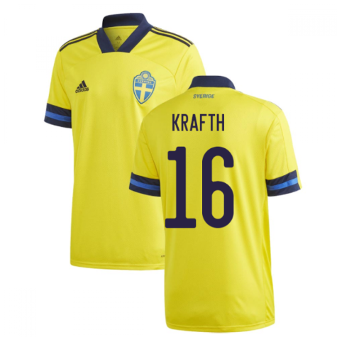 2020-2021 Sweden Home Adidas Football Shirt (KRAFTH 16)