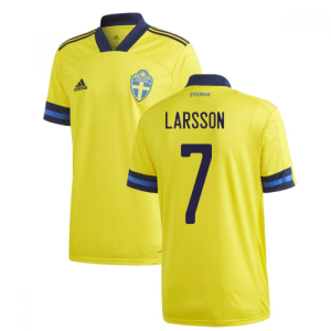 2020-2021 Sweden Home Adidas Football Shirt (LARSSON 7)