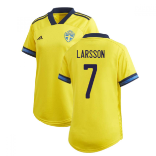 2020-2021 Sweden Home Adidas Womens Shirt (LARSSON 7)