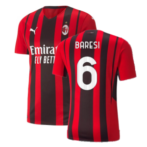 2021-2022 AC Milan Authentic Home Shirt (BARESI 6)