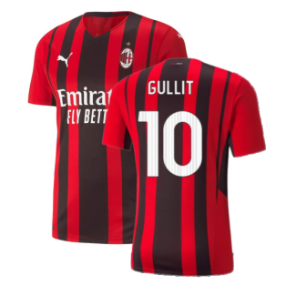 2021-2022 AC Milan Authentic Home Shirt (GULLIT 10)