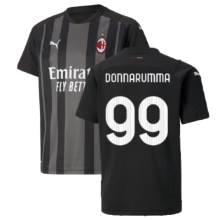 2021-2022 AC Milan Goalkeeper Shirt (Black) - Kids (DONNARUMMA 99)