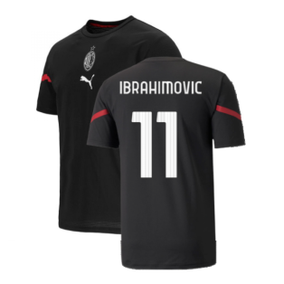 2021-2022 AC Milan Pre-Match Jersey (Black) (IBRAHIMOVIC 11)