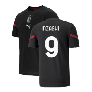 2021-2022 AC Milan Pre-Match Jersey (Black) (INZAGHI 9)