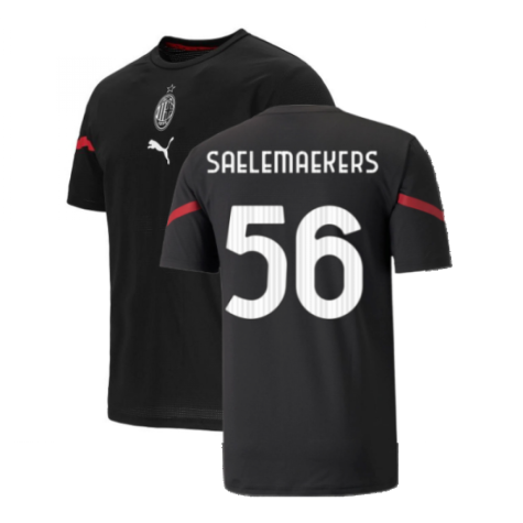 2021-2022 AC Milan Pre-Match Jersey (Black) (SAELEMAEKERS 56)