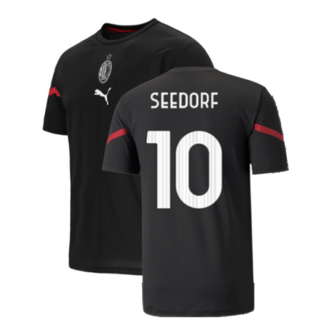 2021-2022 AC Milan Pre-Match Jersey (Black) (SEEDORF 10)