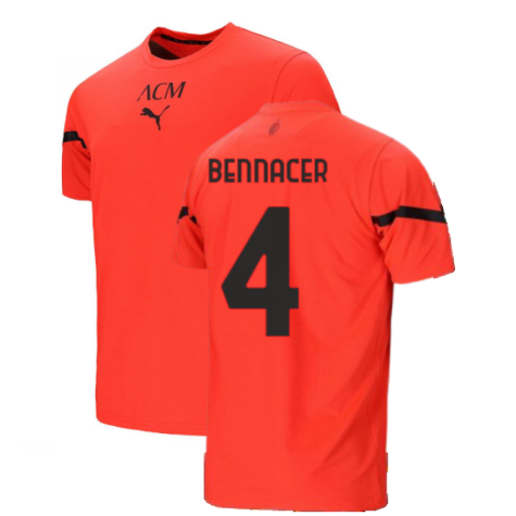 2021-2022 AC Milan Pre-Match Jersey (Red) (BENNACER 4)