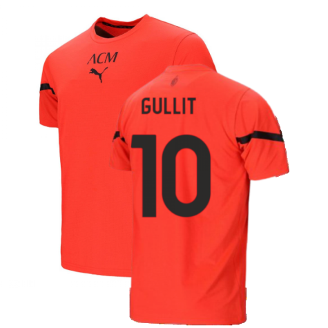 2021-2022 AC Milan Pre-Match Jersey (Red) (GULLIT 10)