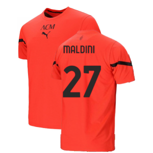2021-2022 AC Milan Pre-Match Jersey (Red) (MALDINI 27)