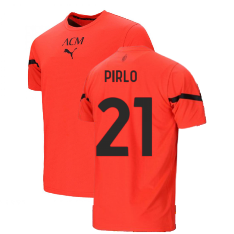2021-2022 AC Milan Pre-Match Jersey (Red) (PIRLO 21)