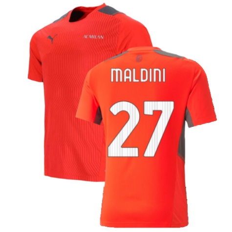 2021-2022 AC Milan Training Jersey (Red) (MALDINI 27)