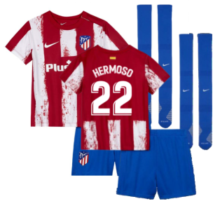 2021-2022 Atletico Madrid Little Boys Home Shirt (HERMOSO 22)