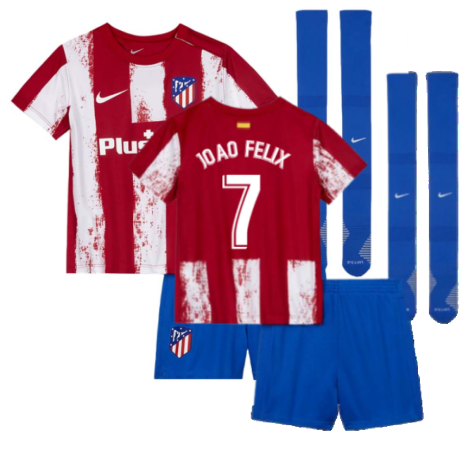 2021-2022 Atletico Madrid Little Boys Home Shirt (JOAO FELIX 7)