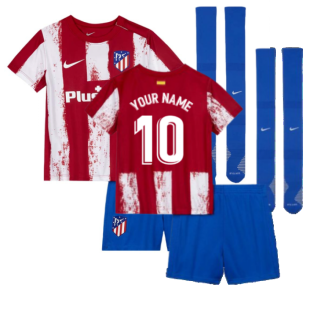 2021-2022 Atletico Madrid Little Boys Home Shirt (Your Name)