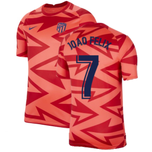 2021-2022 Atletico Madrid Pre-Match Training Shirt (Red) - Kids (JOAO FELIX 7)