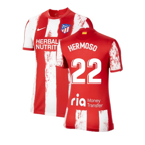 2021-2022 Atletico Madrid Womens Home Shirt (HERMOSO 22) 2021-2022 Atletico Madrid Womens Home Shirt (HERMOSO 22)