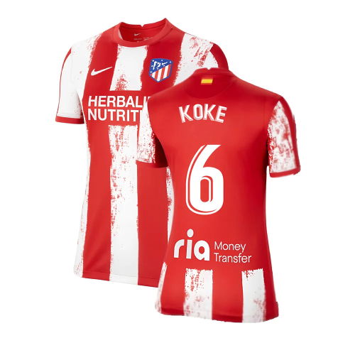 2021-2022 Atletico Madrid Womens Home Shirt (KOKE 6) 2021-2022 Atletico Madrid Womens Home Shirt (KOKE 6)