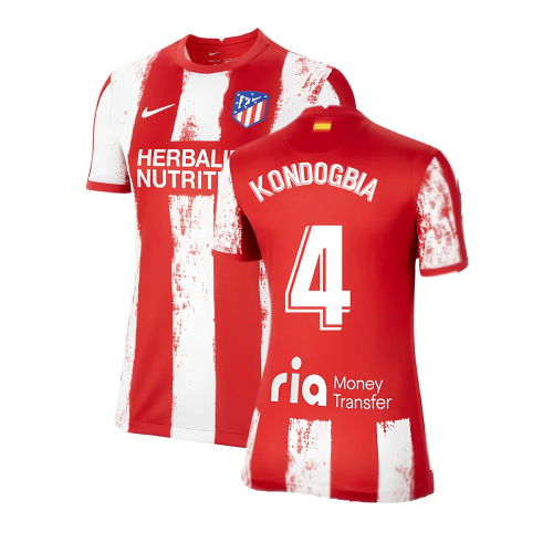 2021-2022 Atletico Madrid Womens Home Shirt (KONDOGBIA 4) 2021-2022 Atletico Madrid Womens Home Shirt (KONDOGBIA 4)