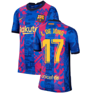 2021-2022 Barcelona 3rd Shirt (Kids) (L DE JONG 17)