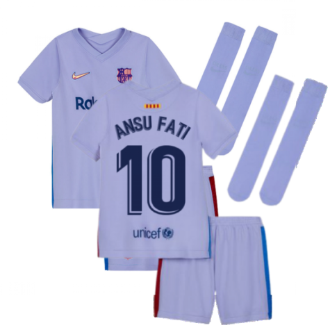 2021-2022 Barcelona Away Mini Kit (Kids) (ANSU FATI 10)
