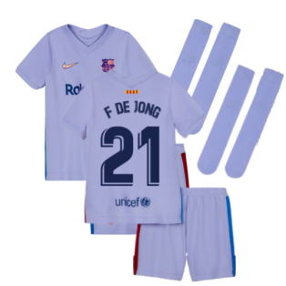 2021-2022 Barcelona Away Mini Kit (Kids) (F DE JONG 21)