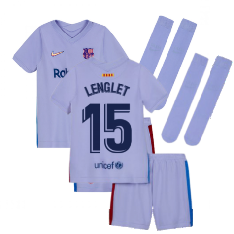 2021-2022 Barcelona Away Mini Kit (Kids) (LENGLET 15)