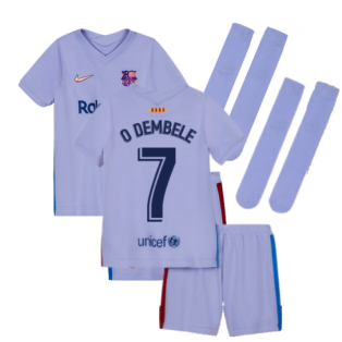 2021-2022 Barcelona Away Mini Kit (Kids) (O DEMBELE 7)