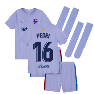 2021-2022 Barcelona Away Mini Kit (Kids) (PEDRI 16)