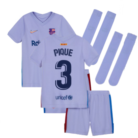 2021-2022 Barcelona Away Mini Kit (Kids) (PIQUE 3)