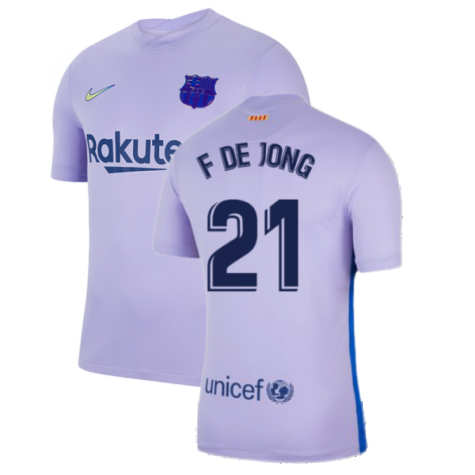 2021-2022 Barcelona Away Shirt (Kids) (F DE JONG 21)