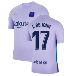 2021-2022 Barcelona Away Shirt (Kids) (L DE JONG 17)