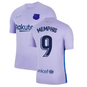 2021-2022 Barcelona Away Shirt (Kids) (MEMPHIS 9)
