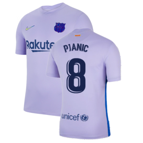 2021-2022 Barcelona Away Shirt (Kids) (PJANIC 8)