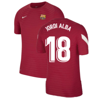 2021-2022 Barcelona Elite Training Shirt (Red) (JORDI ALBA 18)
