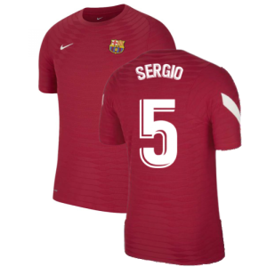 2021-2022 Barcelona Elite Training Shirt (Red) (SERGIO 5)
