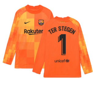 2021-2022 Barcelona Home Goalkeeper Shirt (Orange) (TER STEGEN 1)