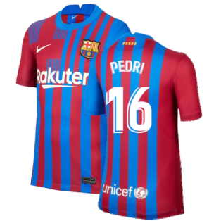 2021-2022 Barcelona Home Shirt (Kids) (PEDRI 16)