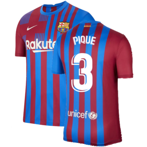 2021-2022 Barcelona Home Shirt (PIQUE 3)