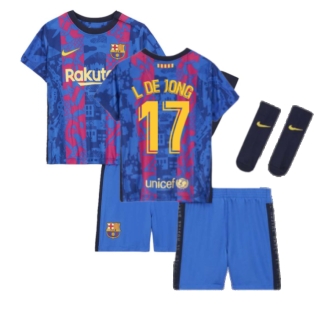 2021-2022 Barcelona Infants 3rd Kit (L DE JONG 17)