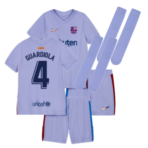 2021-2022 Barcelona Infants Away Kit (GUARDIOLA 4)