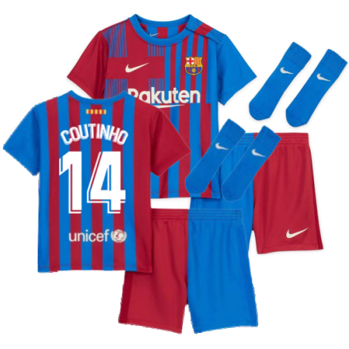 2021-2022 Barcelona Infants Home Kit (COUTINHO 14)  2021-2022 Barcelona Infants Home Kit (COUTINHO 14)