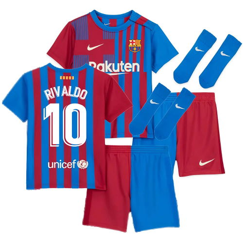 2021-2022 Barcelona Infants Home Kit (RIVALDO 10)