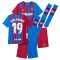 2021-2022 Barcelona Little Boys Home Kit (KUN AGUERO 19)
